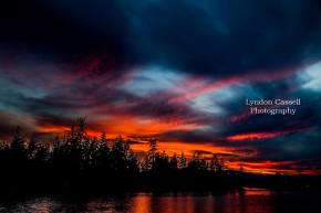 Fire and smoke sunset by L. Cassell 2018